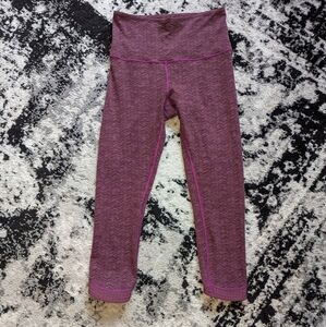 Lululemon Cropped 23" Leggings Perforated Magenta Herringbone High Rise Womens 6